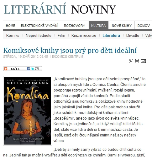 Komiksové knihy jsou prý pro děti ideální