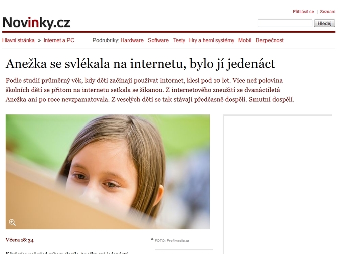 Anežka se svlékala na internetu, bylo jí jedenáct