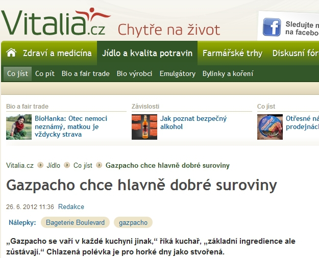 Gazpacho chce hlavně dobré suroviny