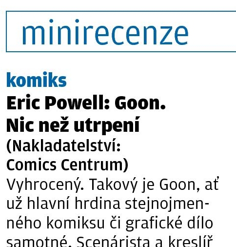 Eric Powell: Goon. Nic než utrpení