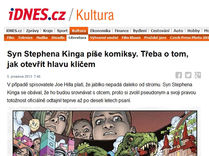 Syn Stephena Kinga píše komiksy. Třeba o tom, jak otevřít hlavu klíčem